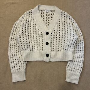 ALC Drew Open Knit Ivory Cardigan Sweater Medium